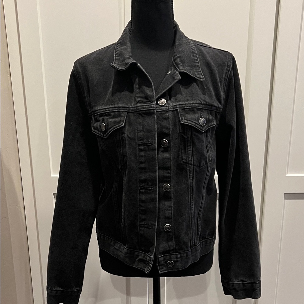 Miami Classic Black Denim Jacket Size M